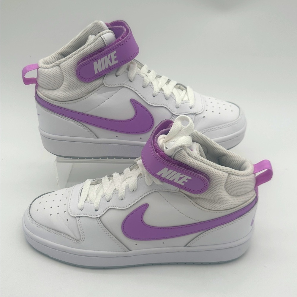 Nike Court Borough 2 Mid White Fuchsia Glow - CD7782-103 Size 6Y